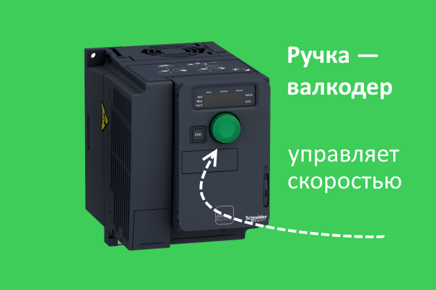 Управление ATV320 со встроенного вал-кодера